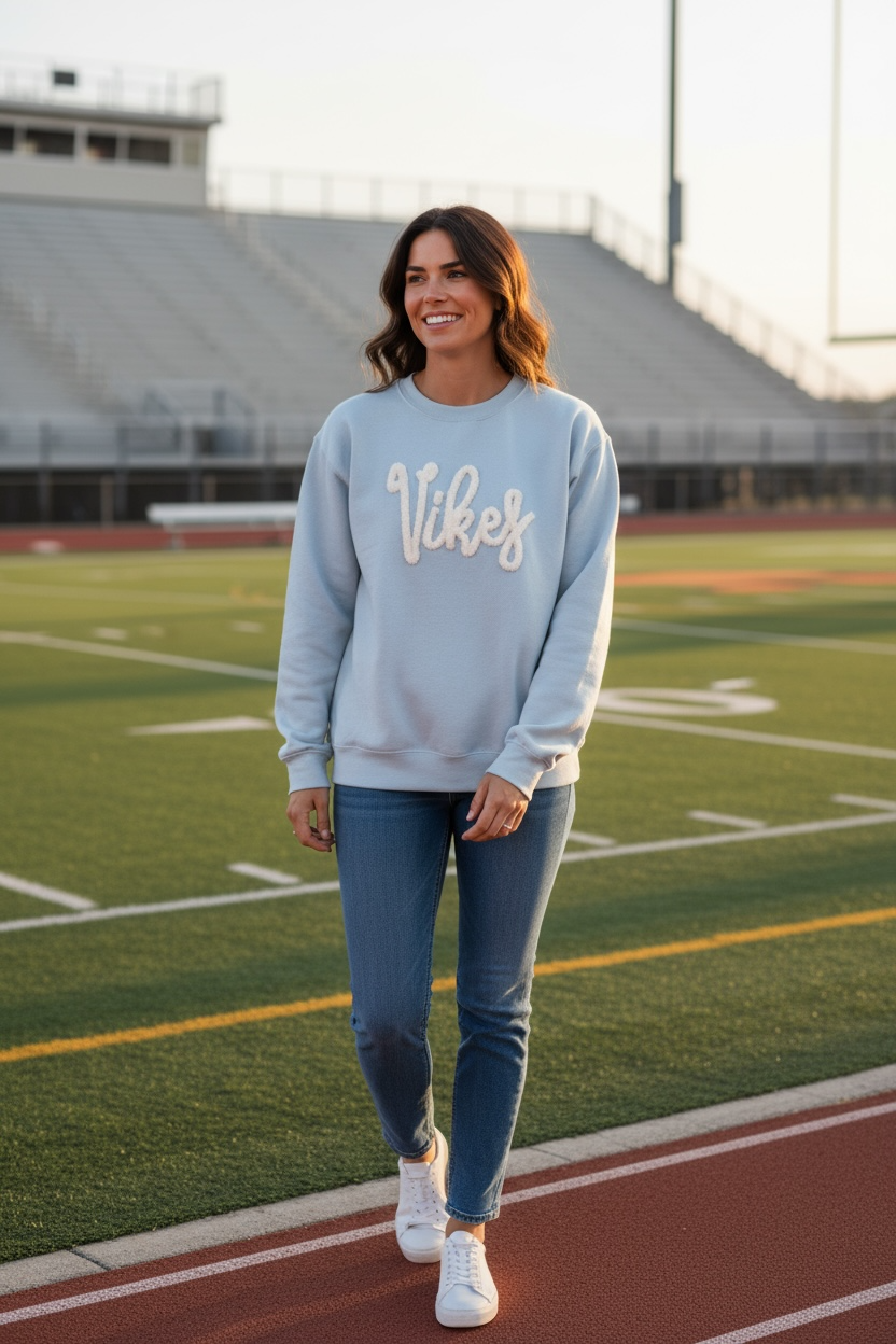 WWHS Vikings Chenille Embroidered Sweatshirt — Sealed with a Kish
